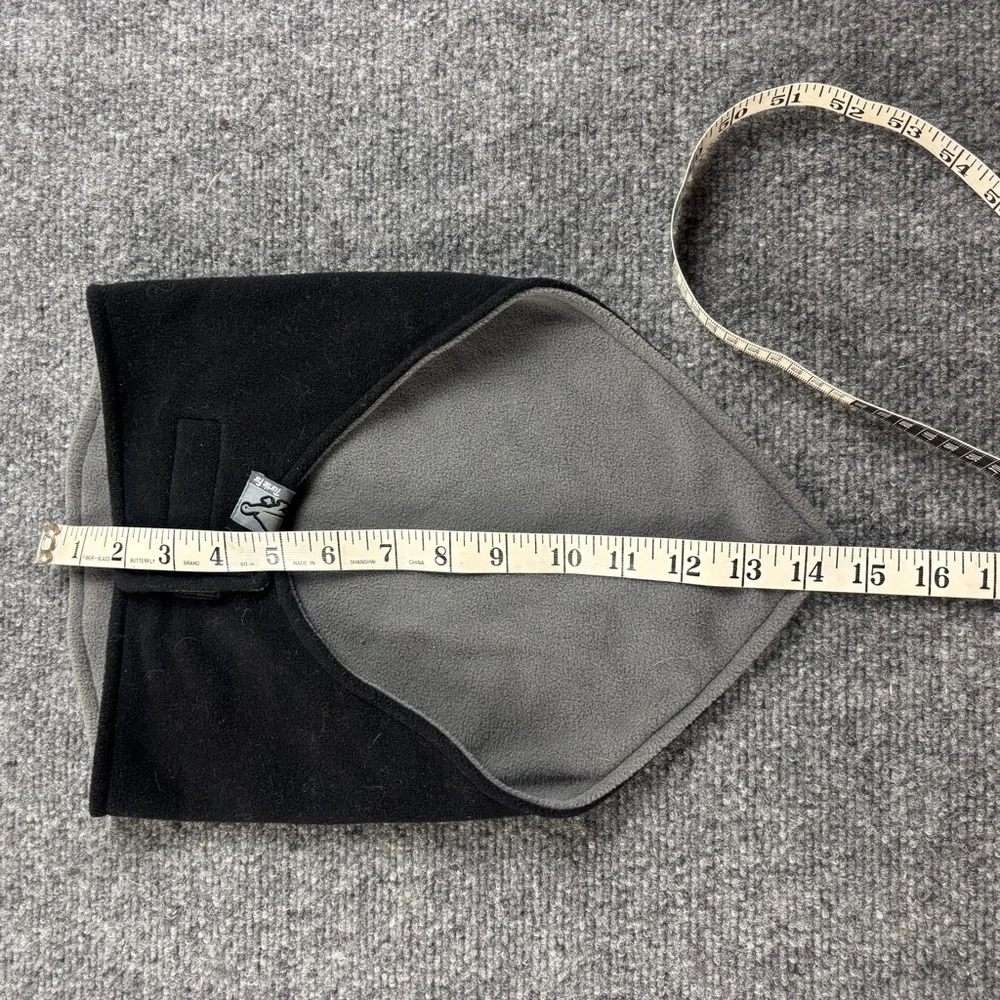 TURTLE FUR Black/Grey Fleece Face Mask Bandana Neck Warmer OSFM
